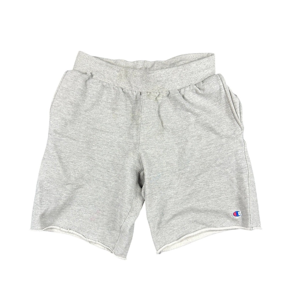 Champion Reverse Weave Shorts Mens Medium Oxford Gray Raw Hem Fleece 89597
